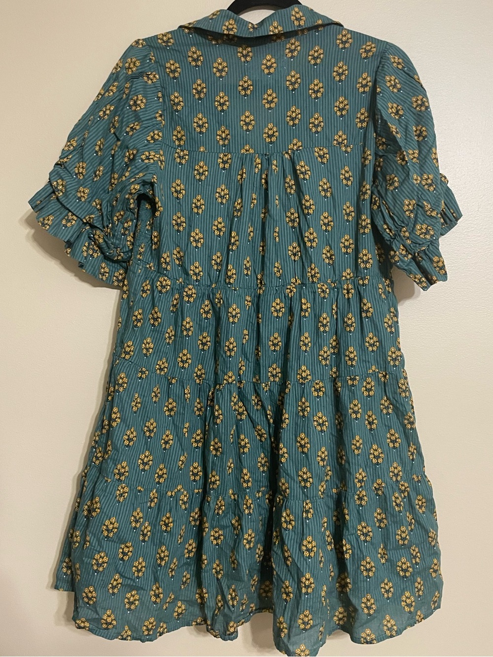 Printfresh Sienna Cotton Mini Dress Texas Bouquet Floral Boho Button Down med - Picture 6 of 6